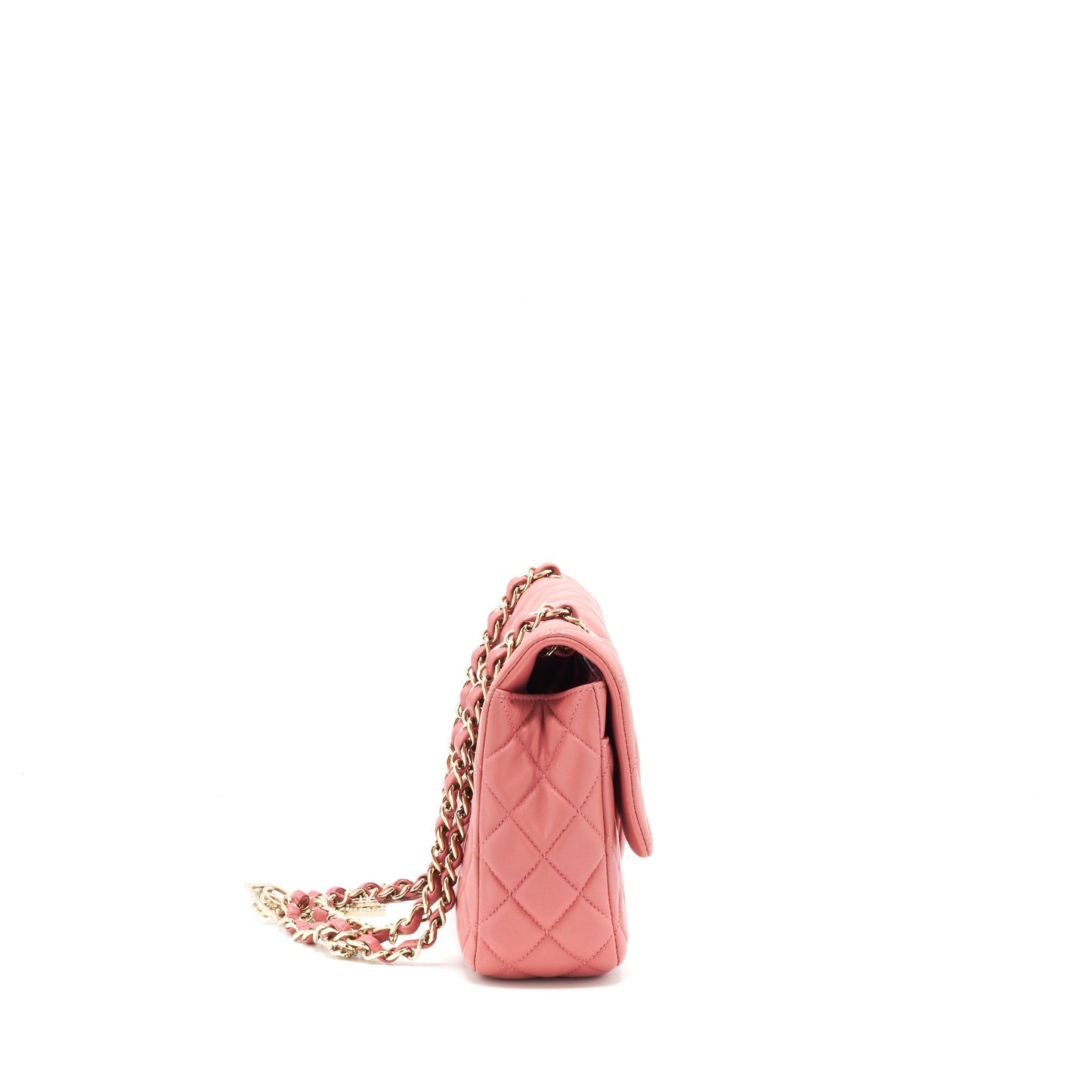 Chanel Limited charm Flap Lambskin LGHW Pink Key Chain