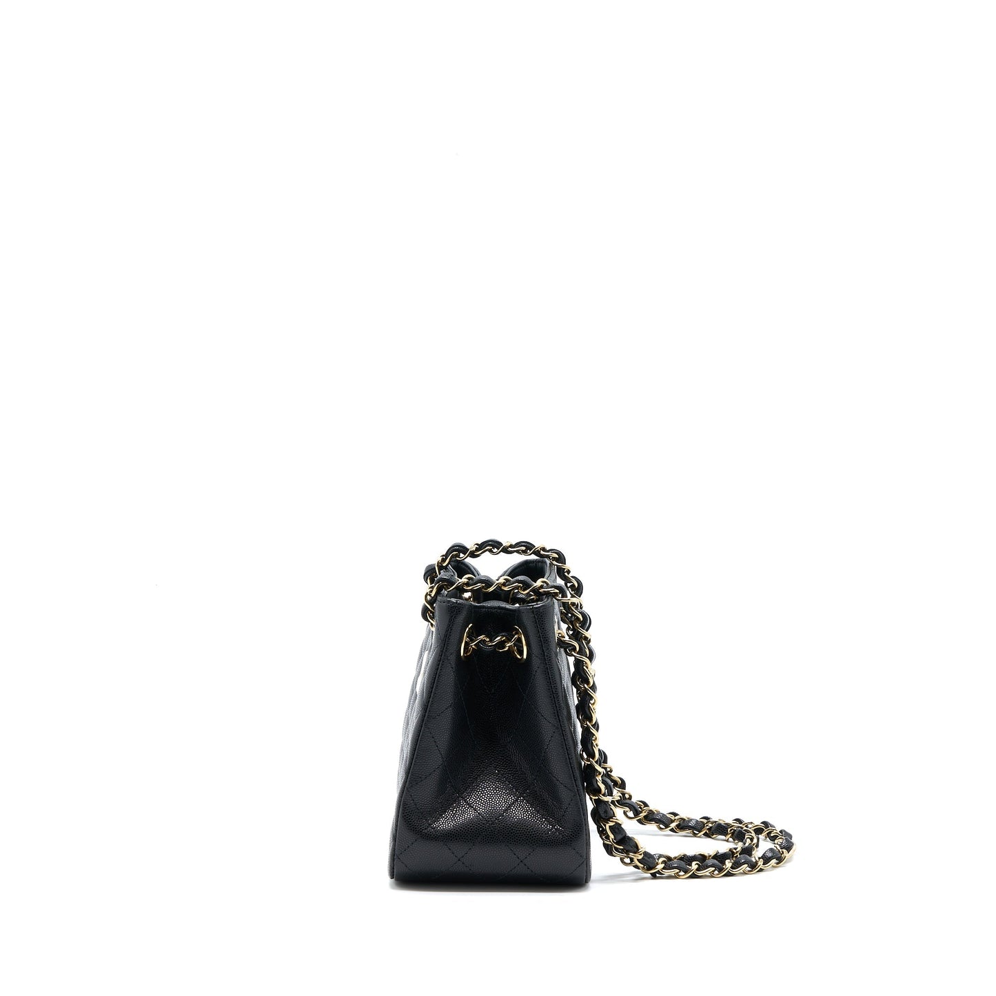 Chanel Bucket Caviar LGHW Microchip Black Tote Bag