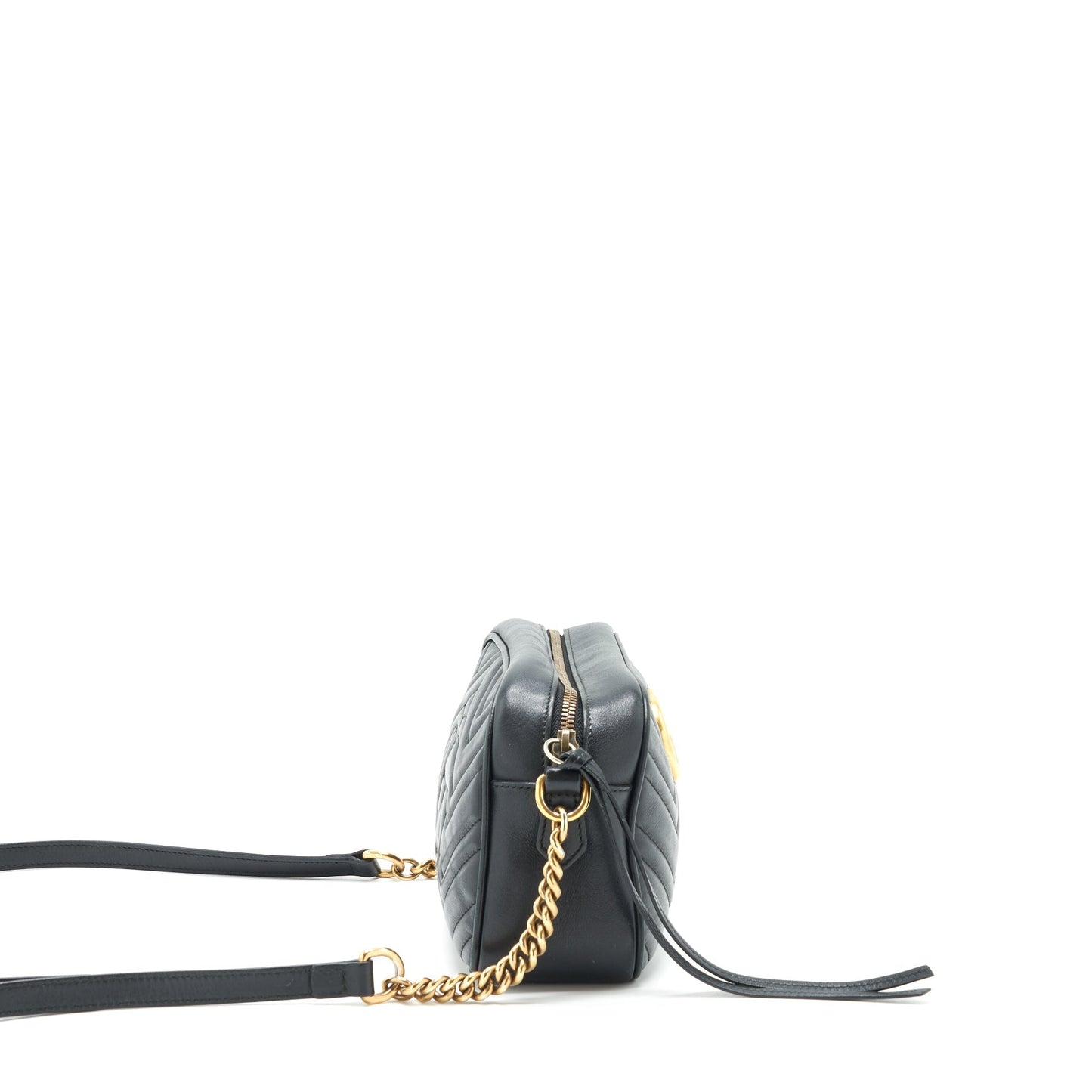 Gucci Marmont Shoulder Bag Matelasse Black Black Ghw