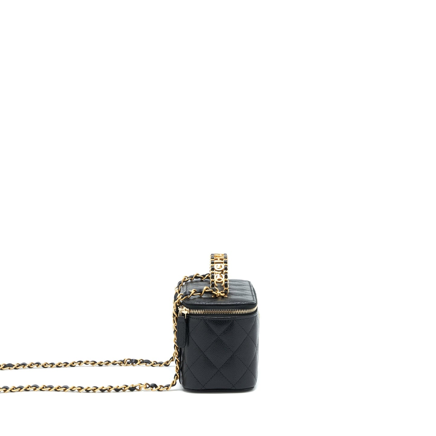 Chanel 22S Letter Top Handle Long Vanity Black Handbag 3