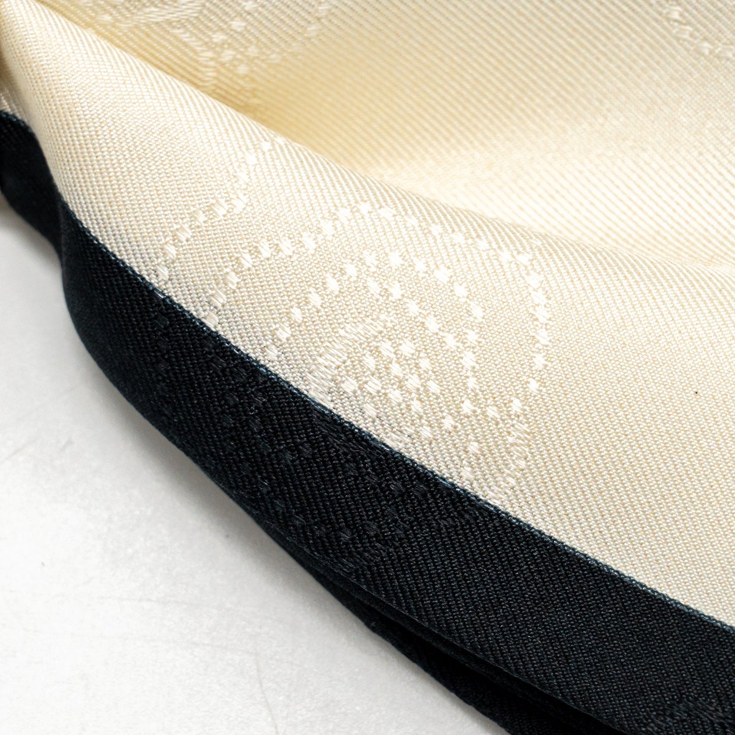 Chanel Camellia Letter Hair Tie Silk Twill Black Handbag