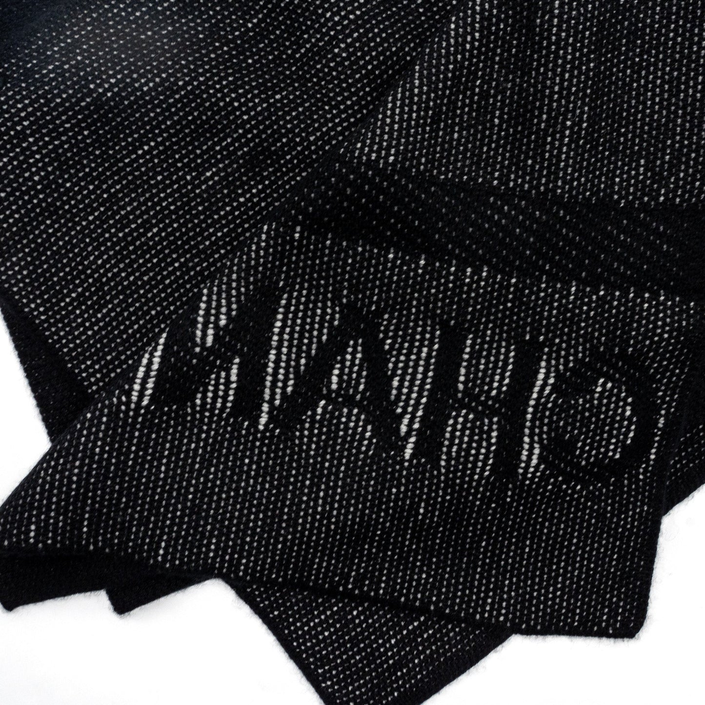 Chanel Letter Scarf Cashmere Black White