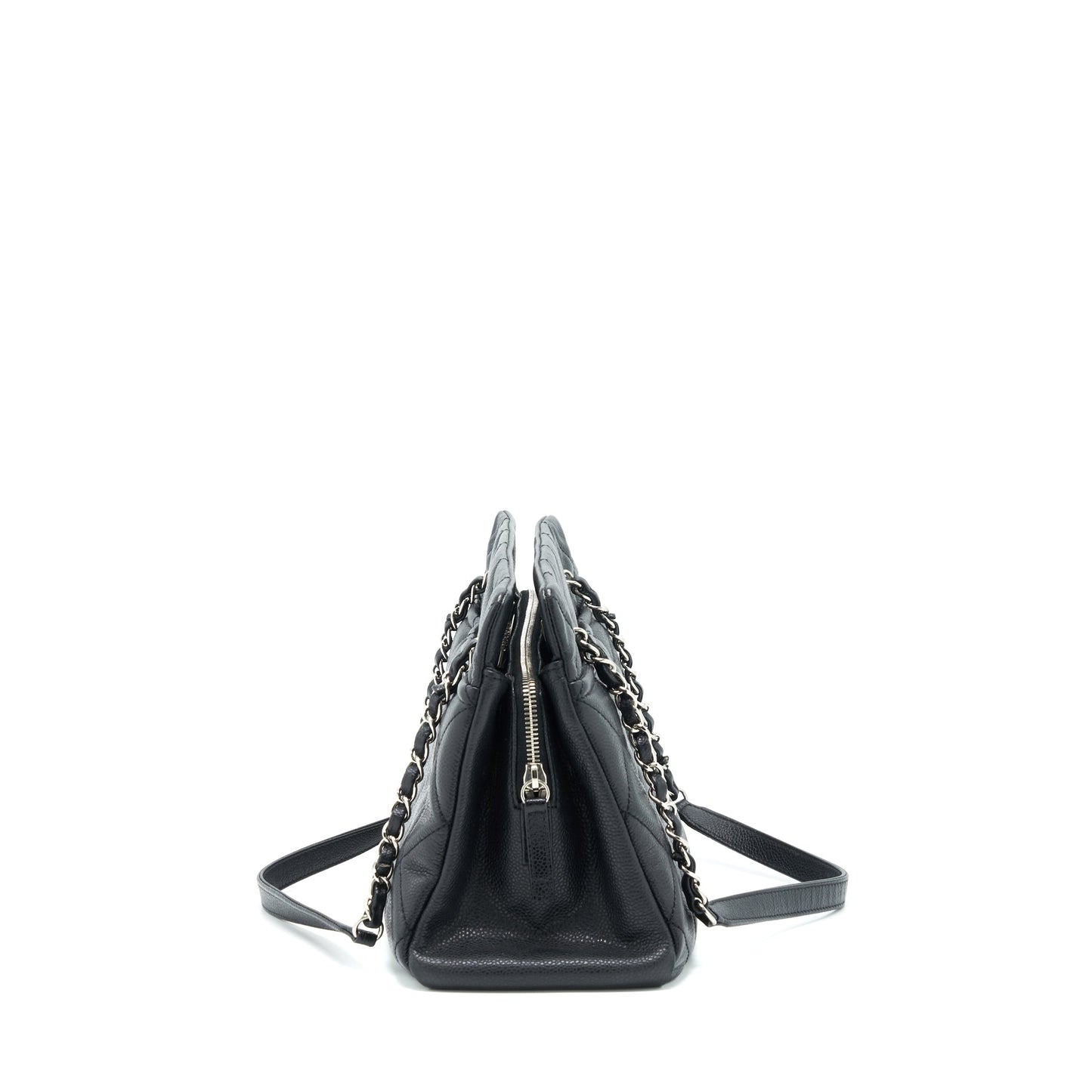 Chanel CC Logo Caviar SHW Black Tote Bag