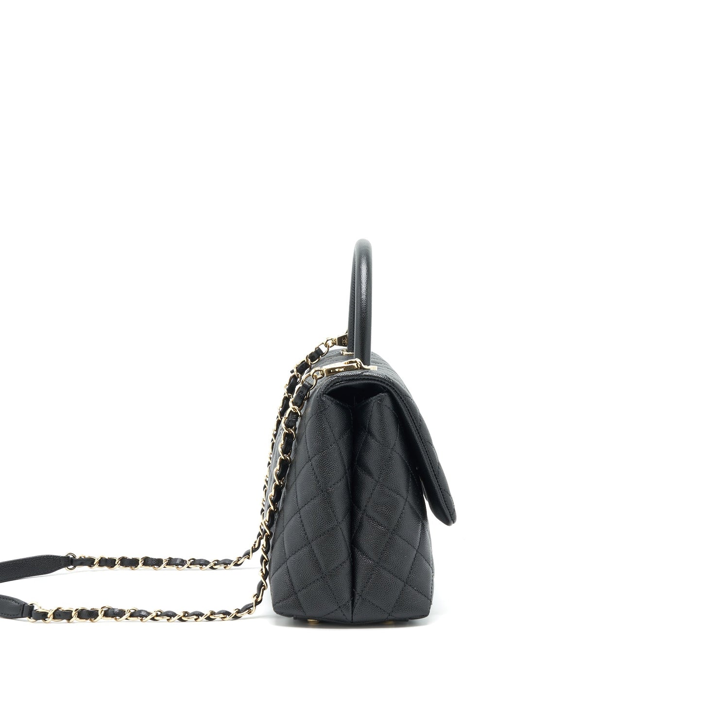 Chanel Coco Handle Caviar LGHW Black Handbag