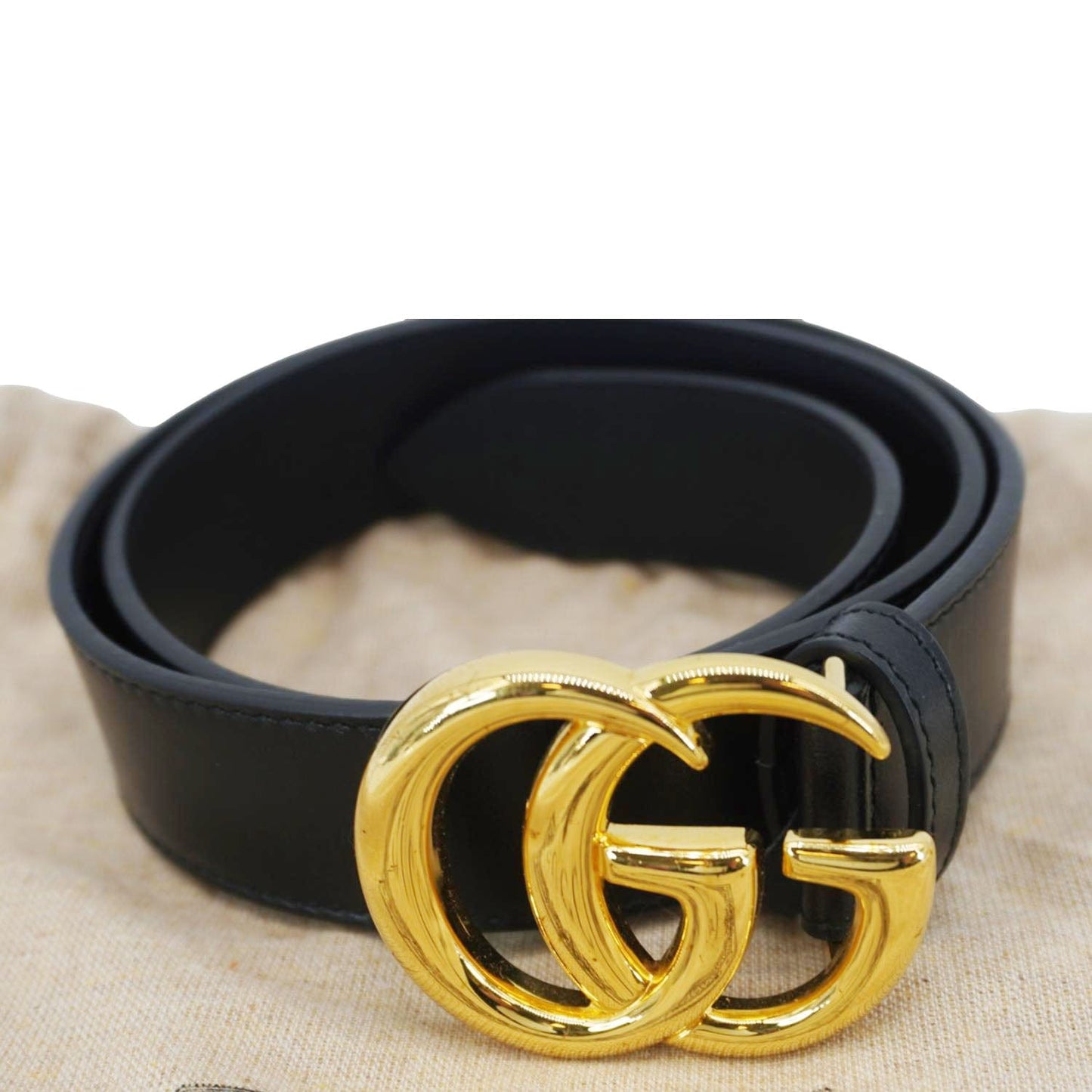 Gucci Buckle Belt Handbag Leather Black Accessory