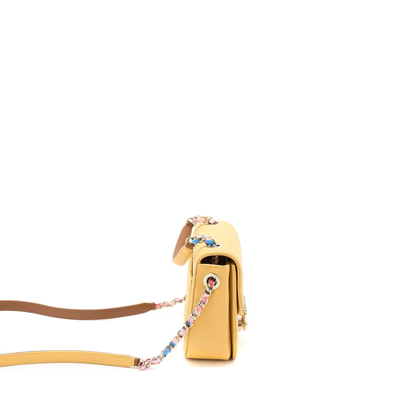 Chanel Giant CC Logo Messenger Flap Caviar Shoulder Bag
