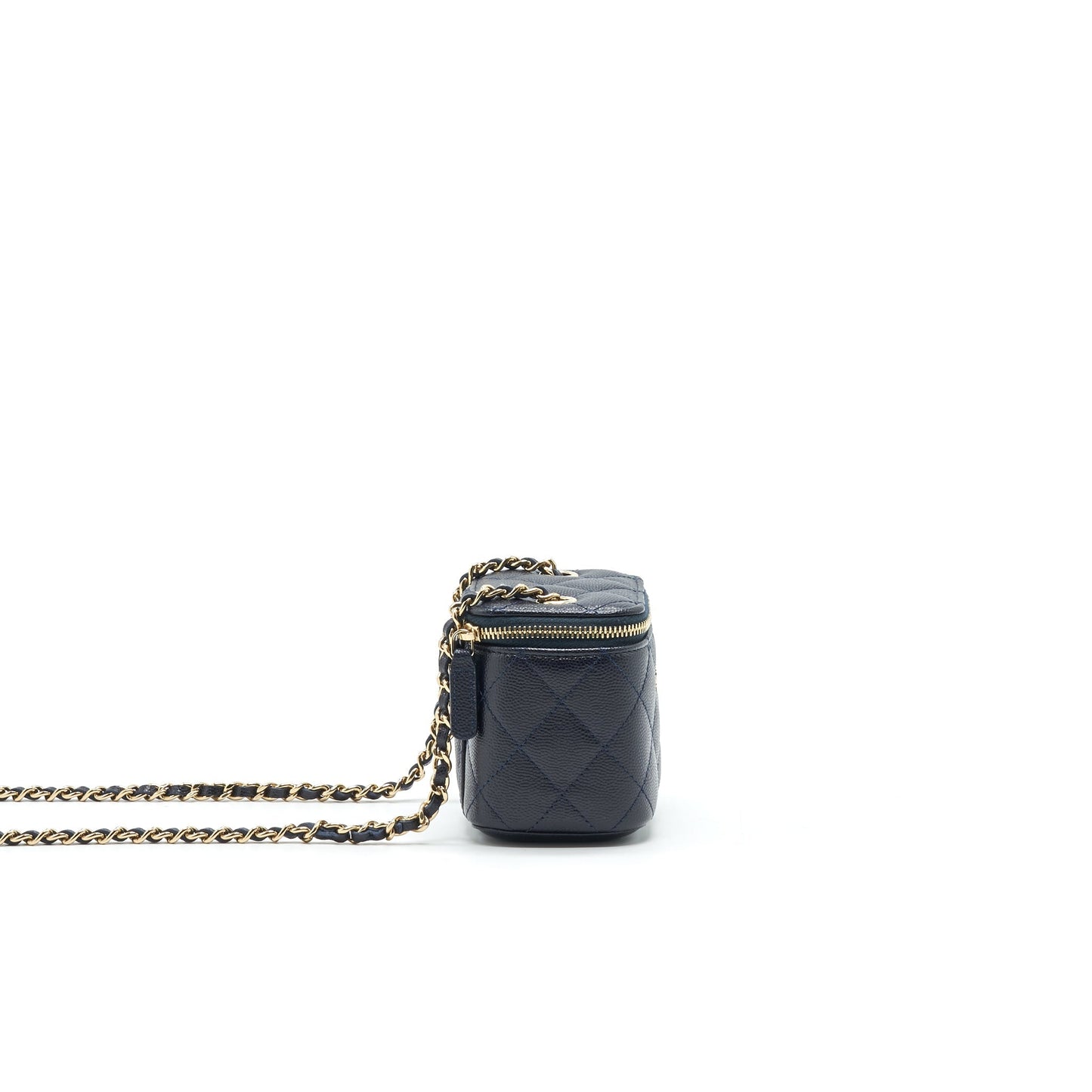 Chanel Vanity Navy LGHW Blue Small Handbag