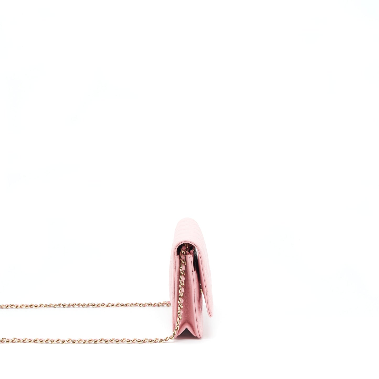 Chanel 22C Classic On Caviar LGHW microchip Pink Wallet Case