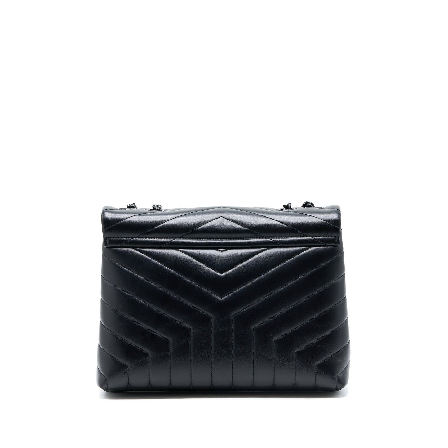 YSL Saint Laurent Loulou Purse Calfskin With Hardware Shoulder Bag Black Mini