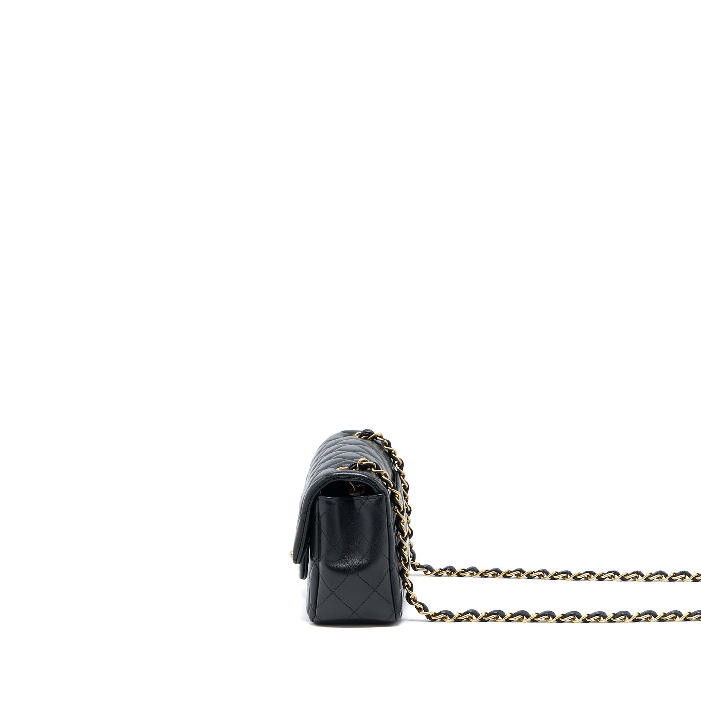 Chanel Rectangular Flap Lambskin GHW Black Shoulder Bag Ghw 1