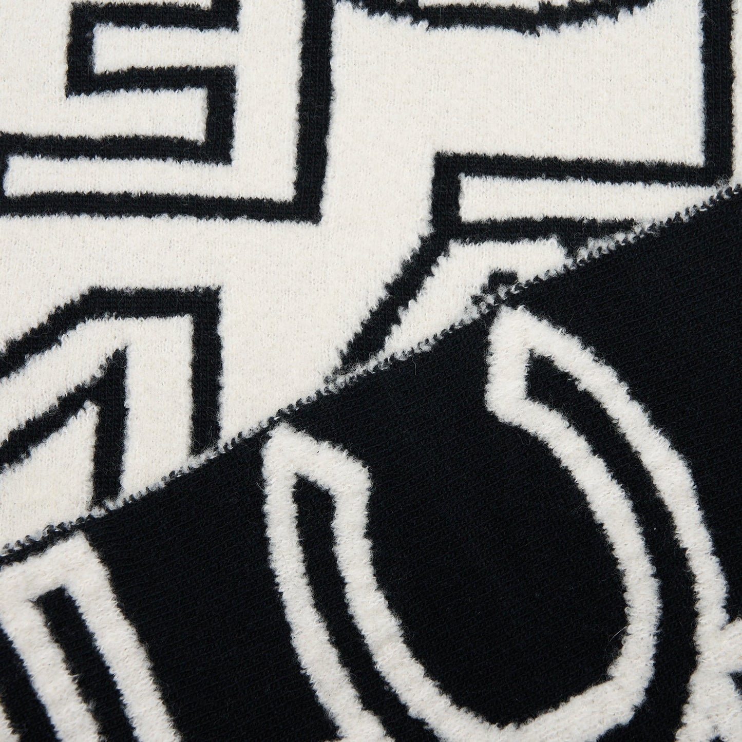 Chanel Double Side Letter CC Scarf Wool Black White