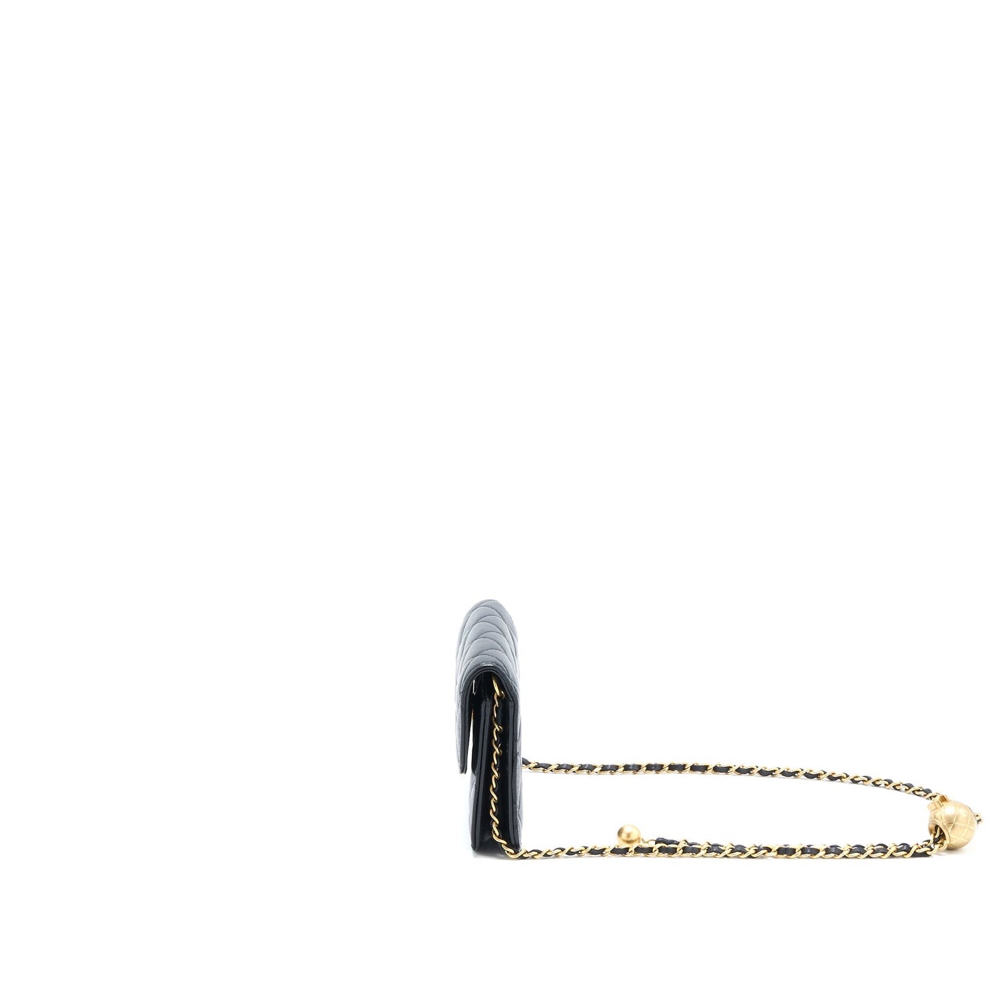 Chanel Pearl Crush Flap Belt Lambskin Brushed Black Ghw 1