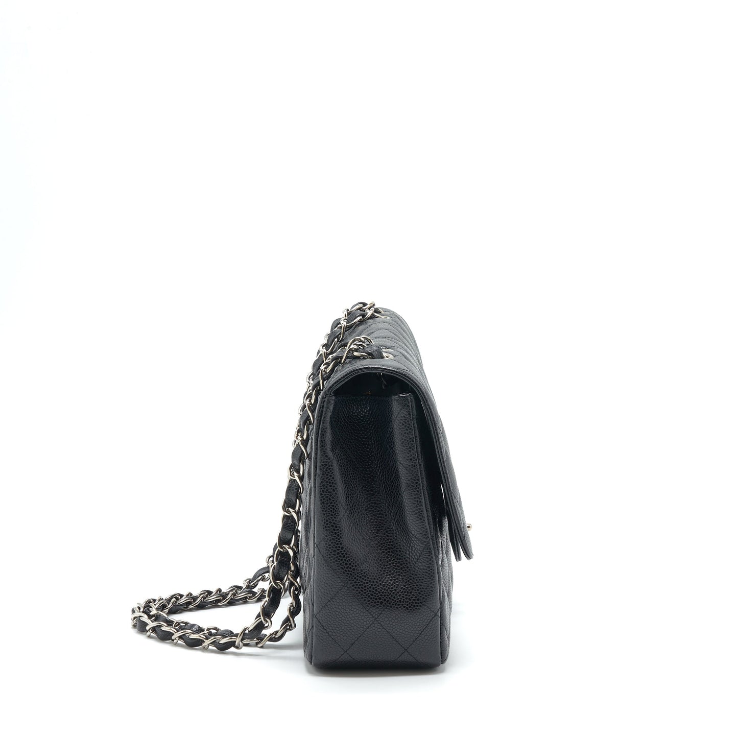 Chanel Jumbo Single Flap Caviar SHW Black Shoulder Bag