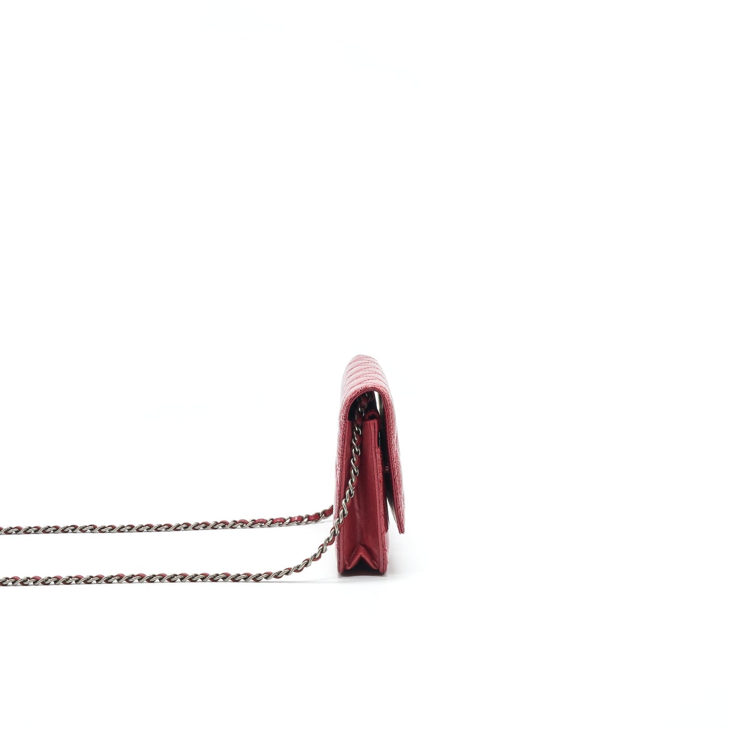 Chanel ON PATENT SHW Red Leather Wallet Case
