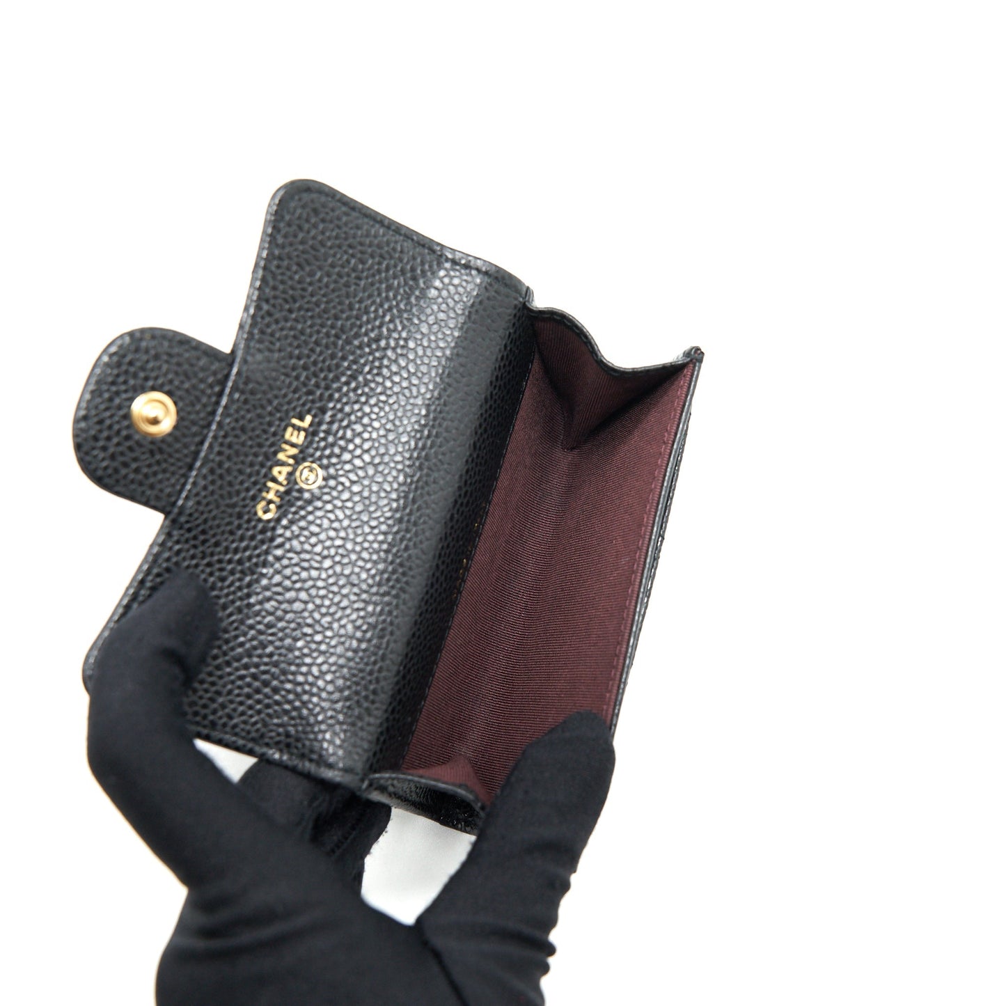 Chanel Classic flap card holder Caviar GHW Black Wallet Case