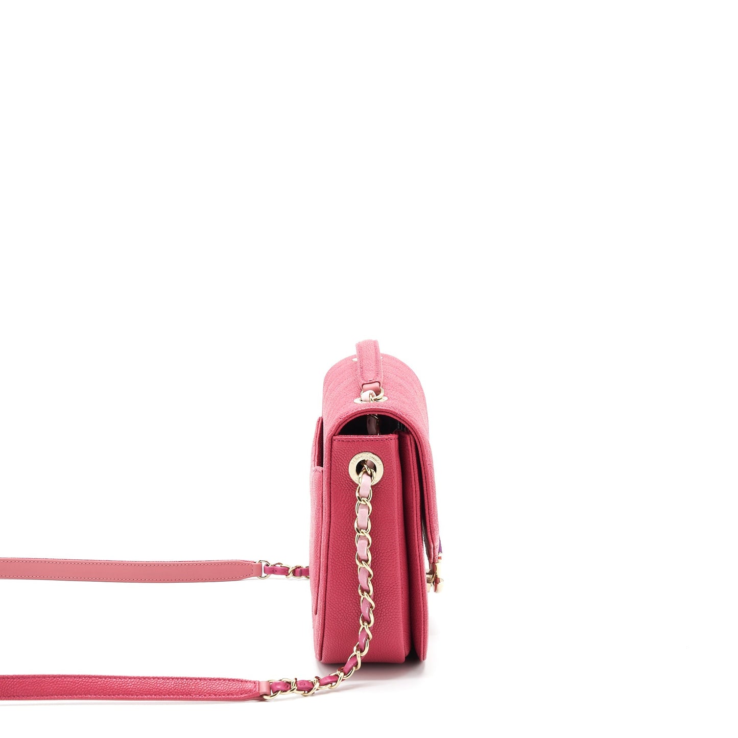 Chanel Seasonal Messenger Caviar LGHW Pink Crossbody Bag