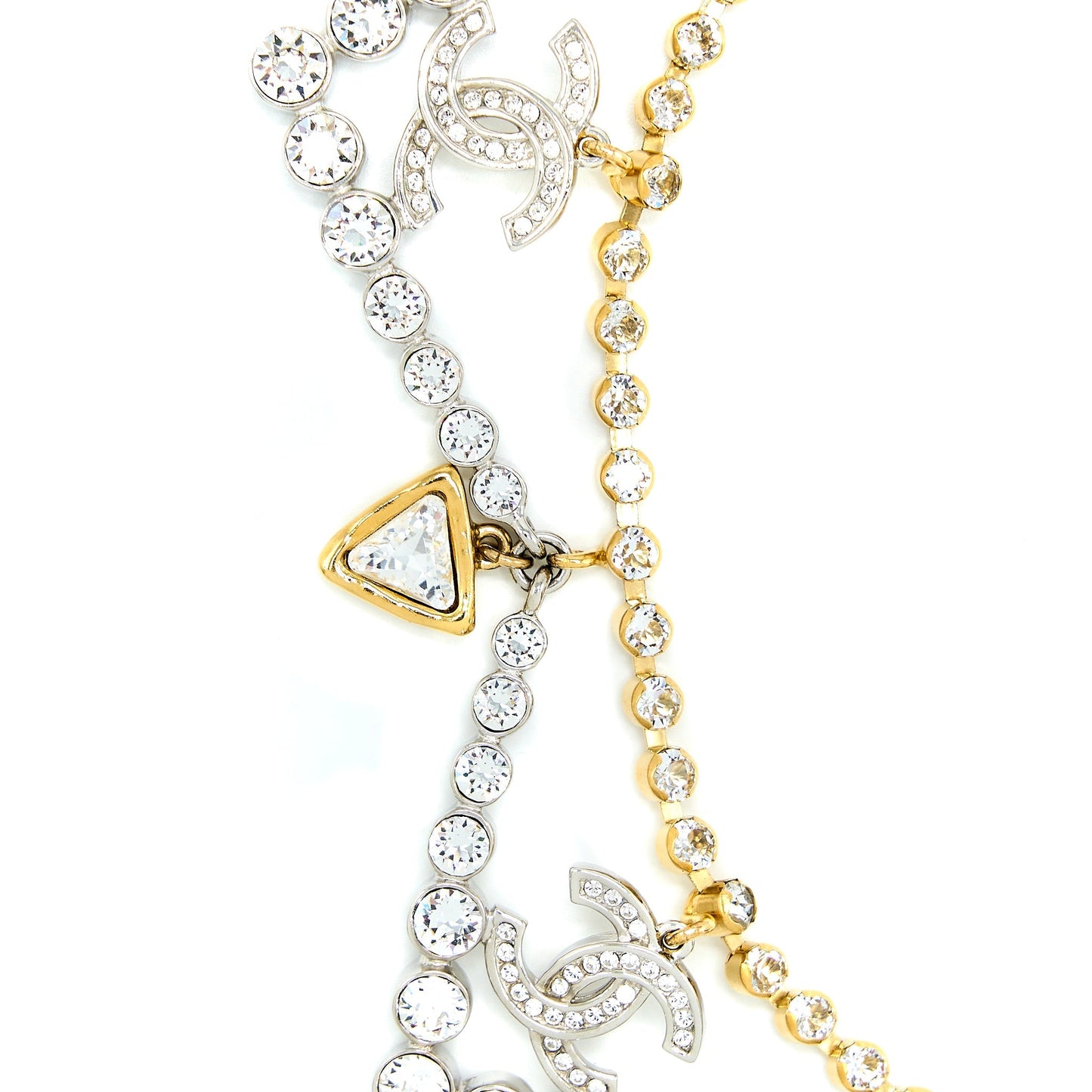 Chanel Crystal CC Choker Tone Gold Handbag