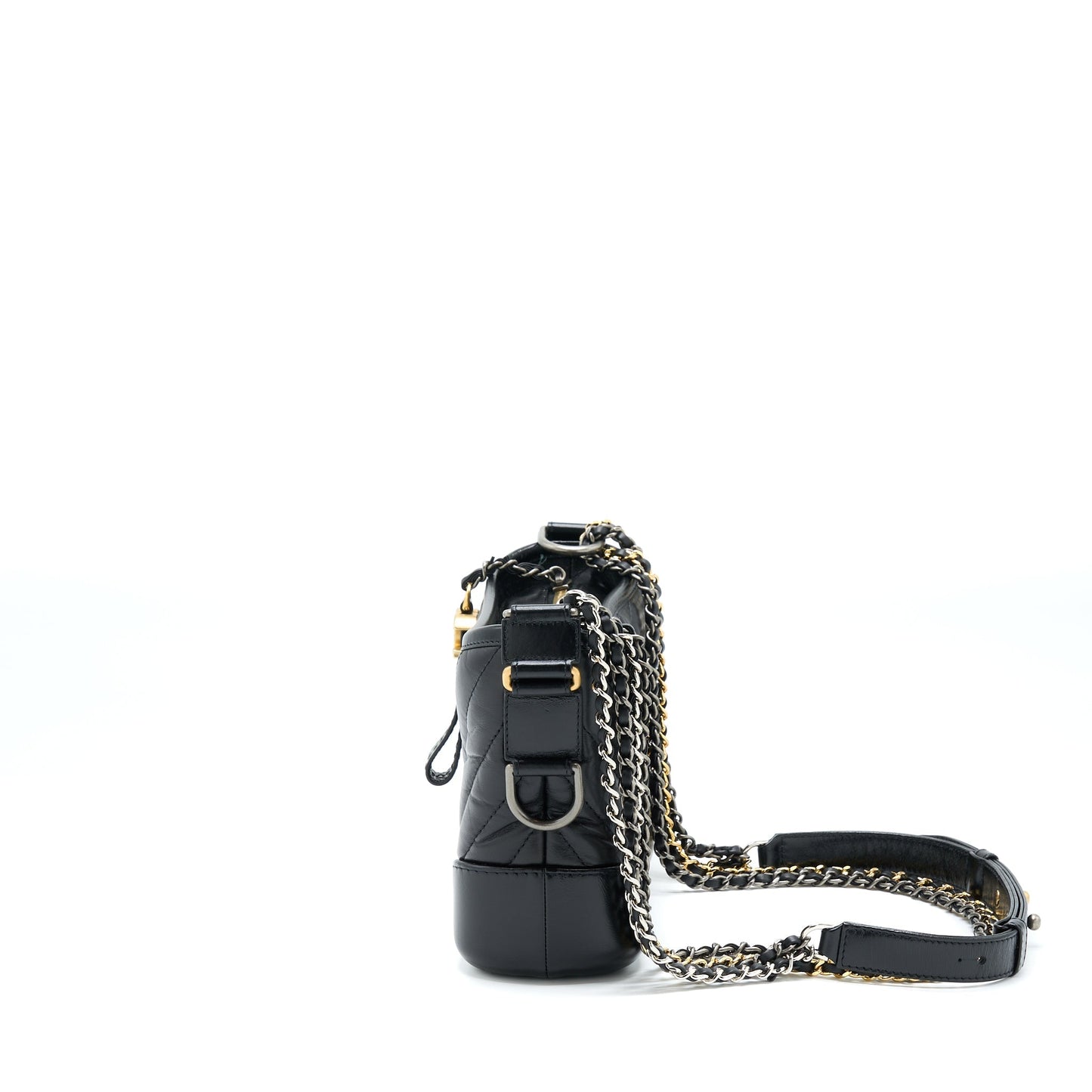 Chanel Chevron Gabrielle Hobo Hardware Multicolour Black Small Shoulder Bag