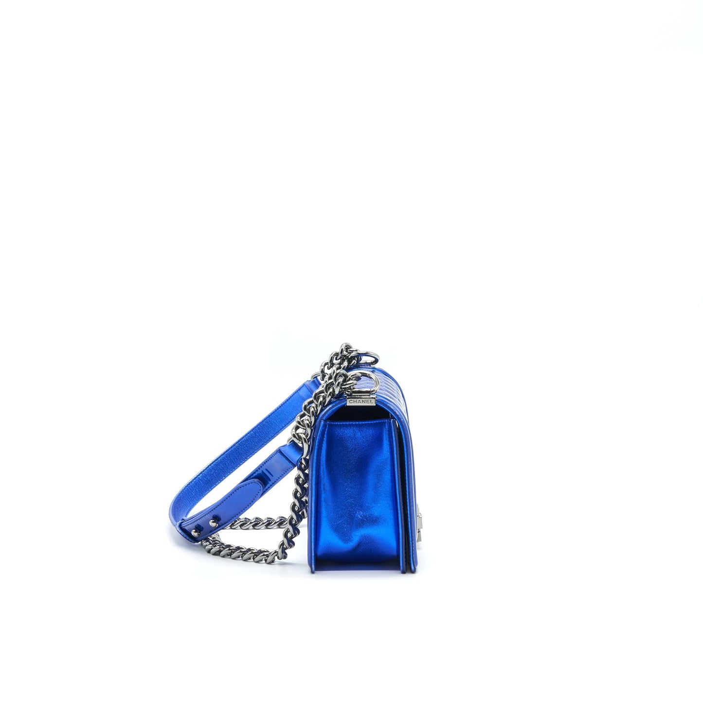Chanel LE BOY Blue Handbag Bag In