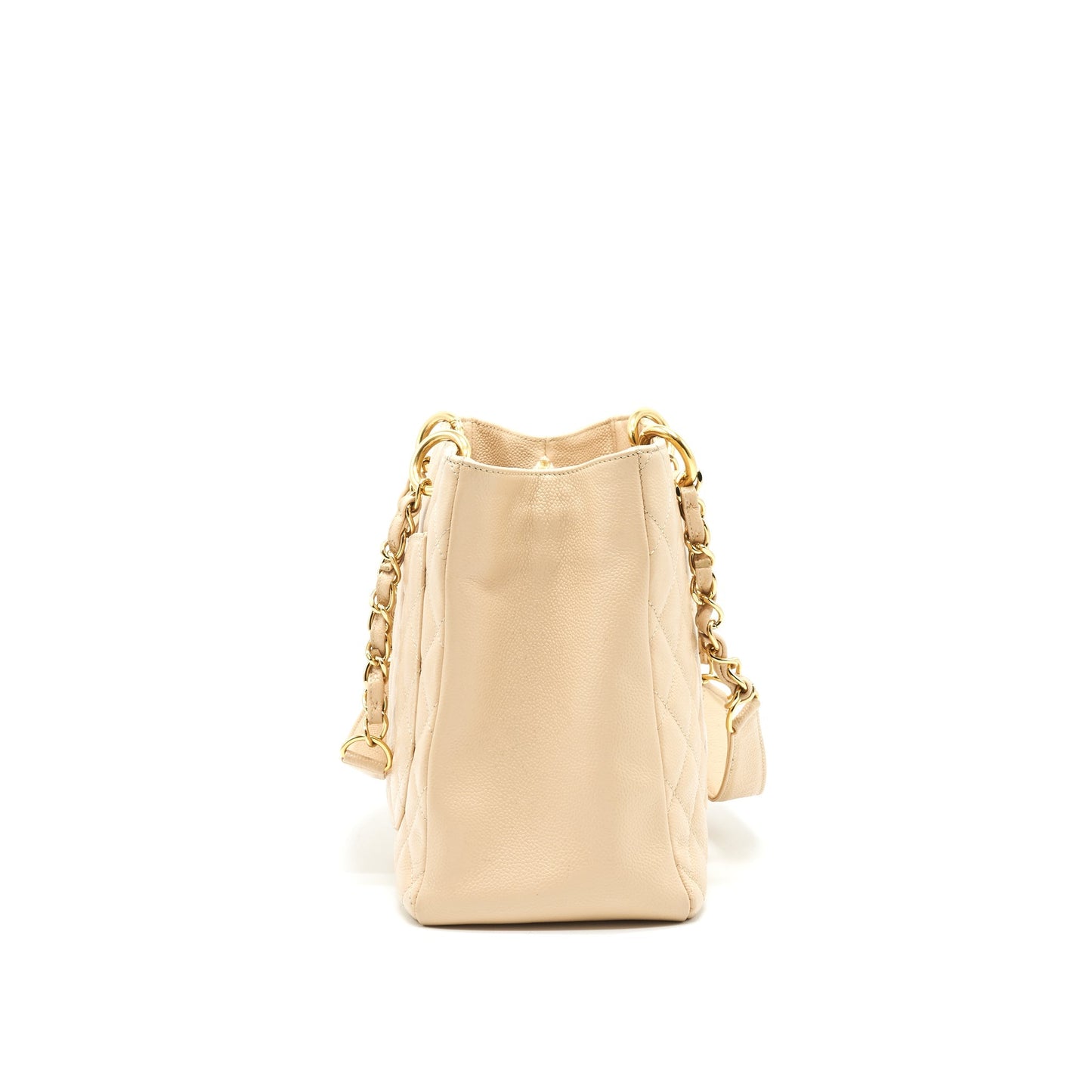 Chanel CAVIAR GRAND SHOPPING GST GHW Beige Tote Bag
