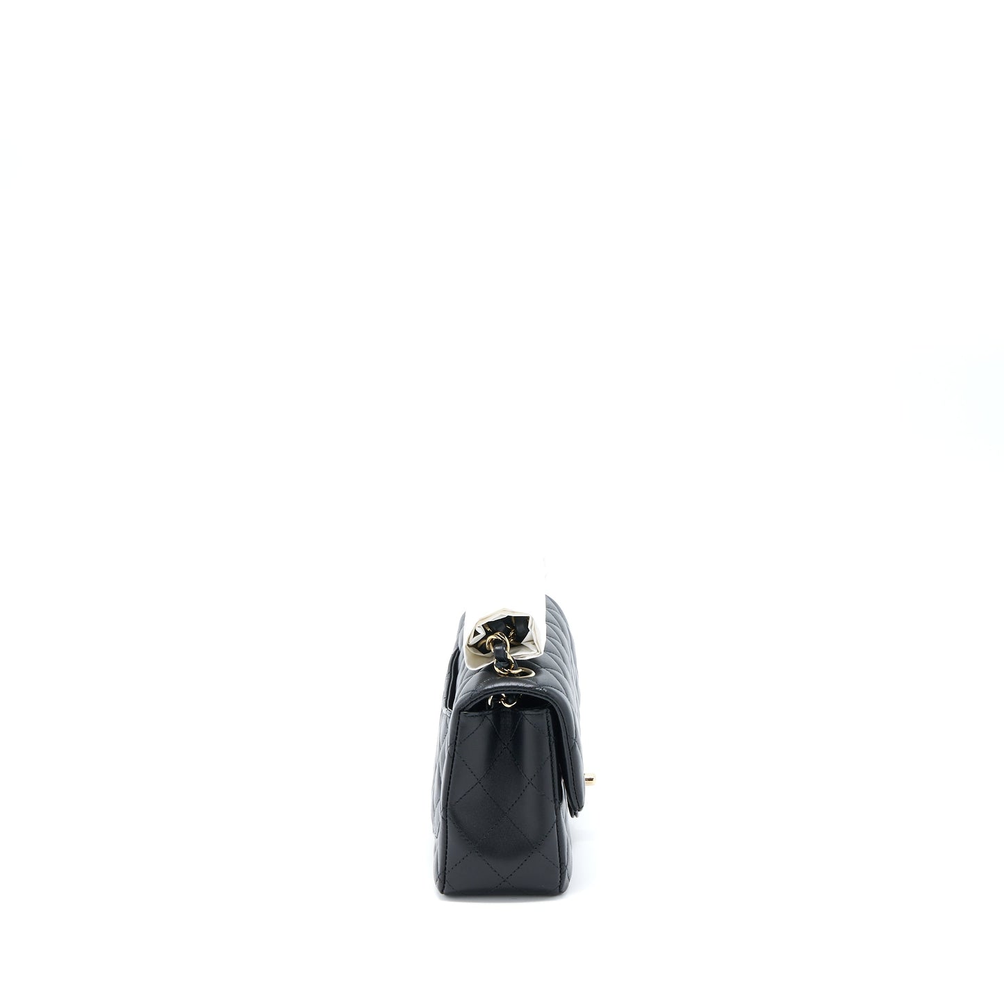 Chanel Rectangular Flap Lambskin LGHW Microchip Black Shoulder Bag Microchip 5