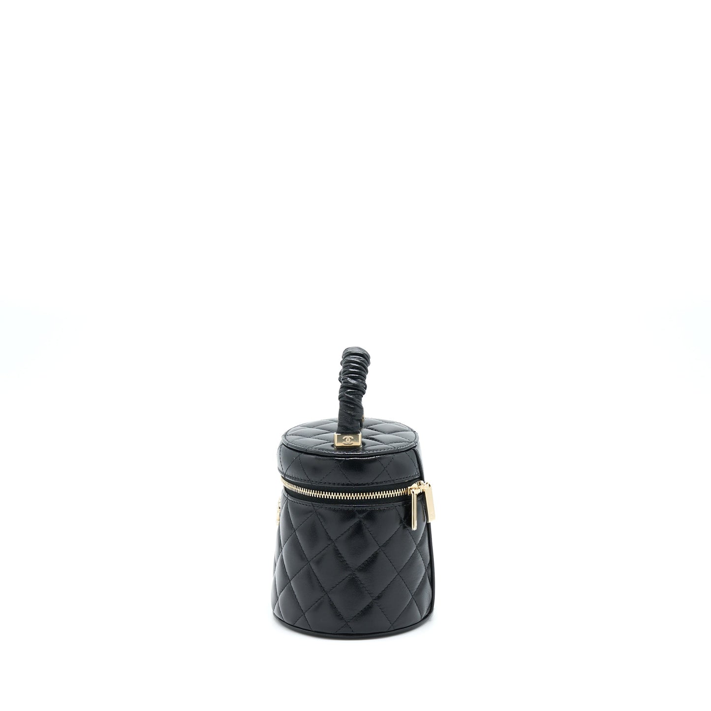 Chanel 22S Top Handle Vanity Lambskin LGHW Black Handbag