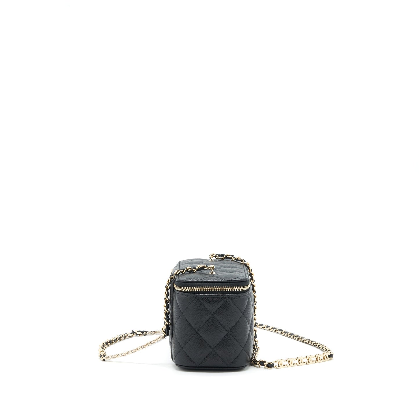 Chanel 22P Long Vanity Logo On Caviar Black Handbag