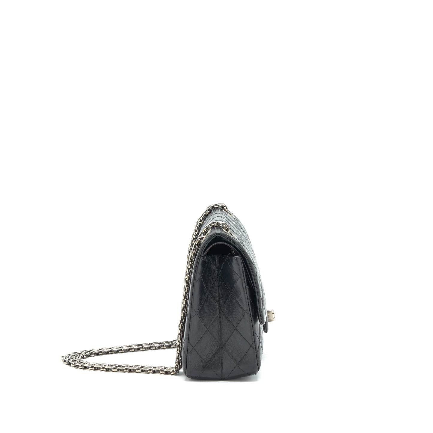 Chanel Reissue 2.55 double flap Calfskin SHW Black Shoulder Bag