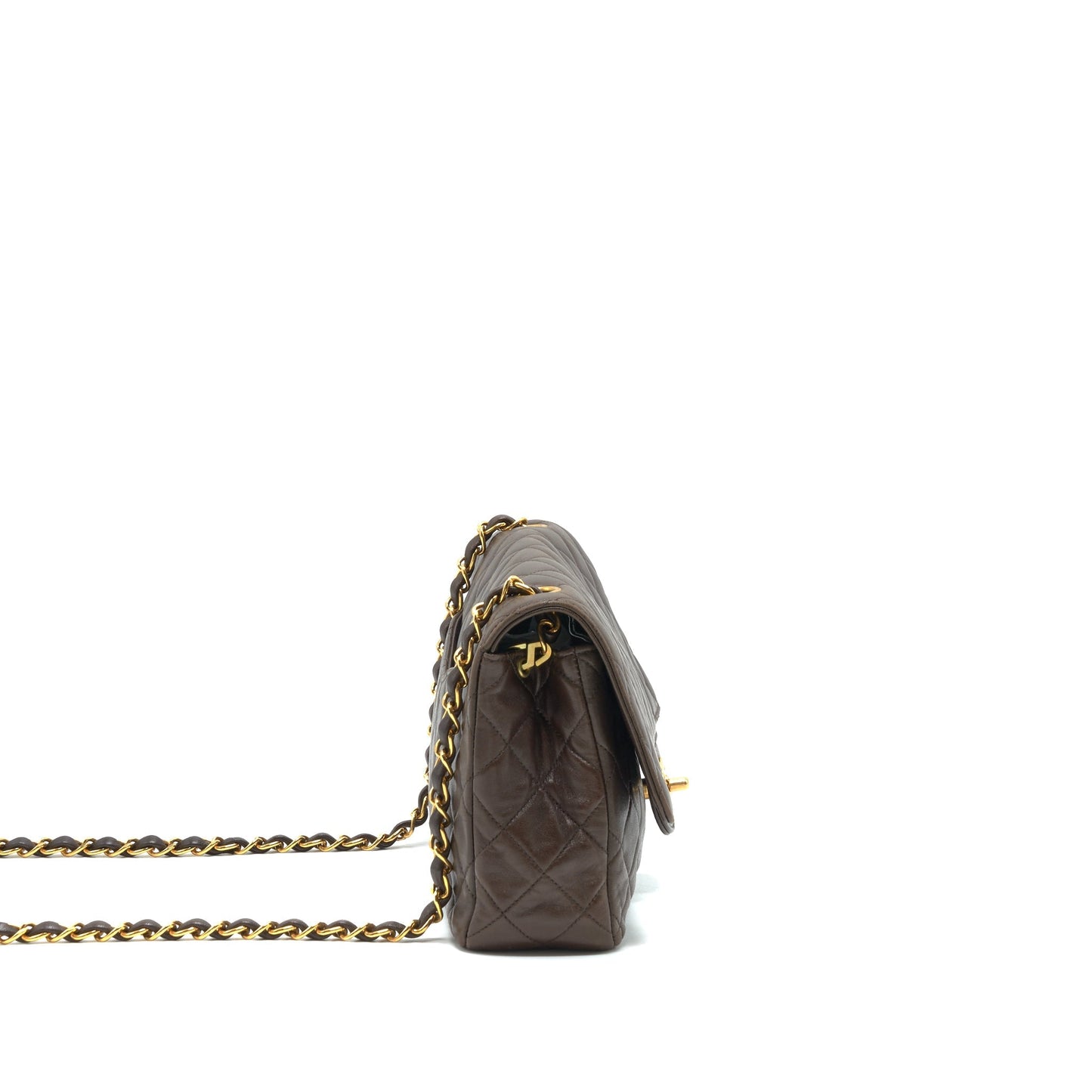 Chanel Flap Chocolate GHW Shoulder Bag