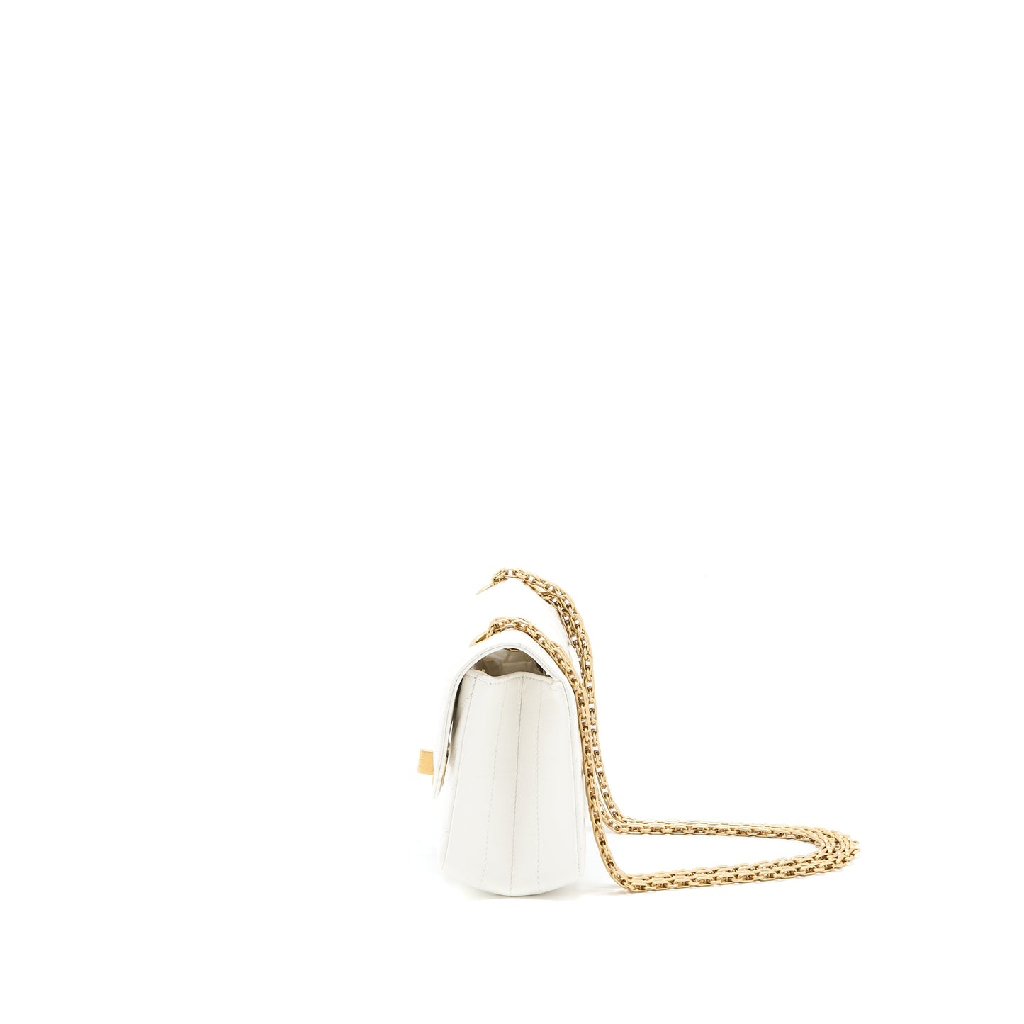 Chanel 2.55 Reissue Chevron Flap Aged Calfskin White Shoulder Bag