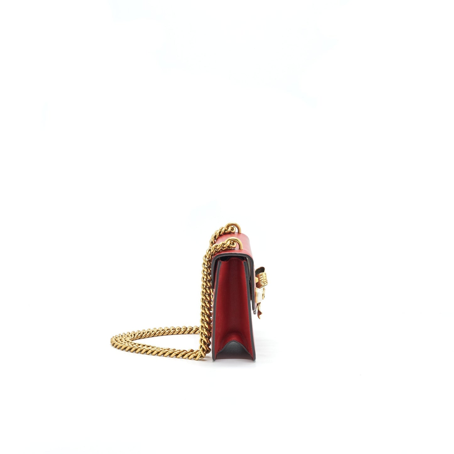 Gucci Bow And Pearl Shoulder Bag Leather Red
