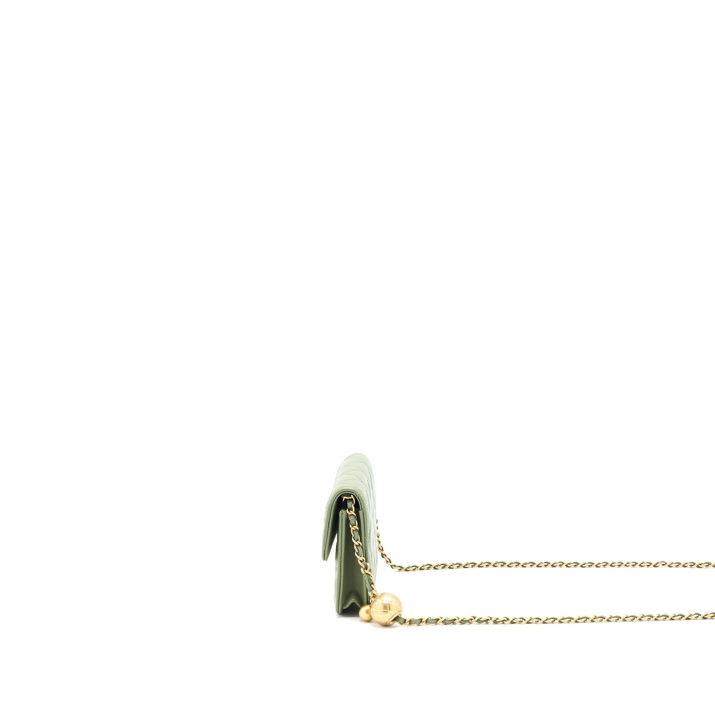 Chanel Pearl Crush Flap Lambskin GHW Green Shoulder Bag