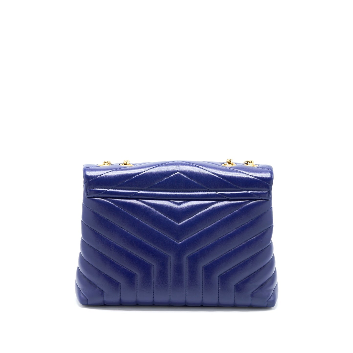 YSL Saint Laurent Loulou Purse Calfskin Shoulder Bag Blue Mini