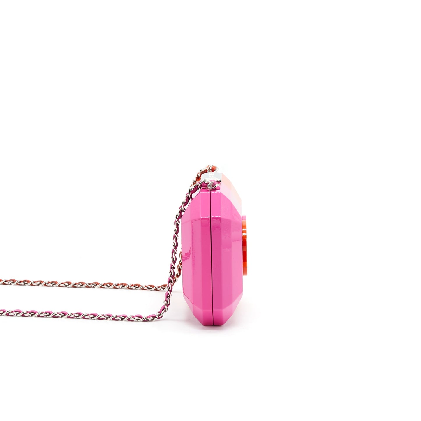 Chanel Runway Minaudiere Pink Orange Clutch Bag