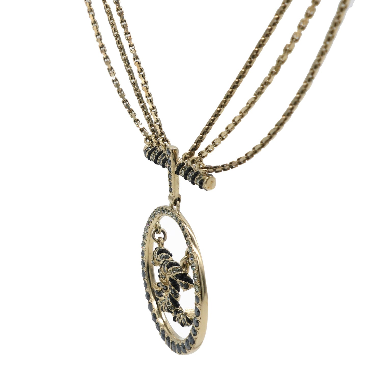 Gold CC Chanel Charm Necklace