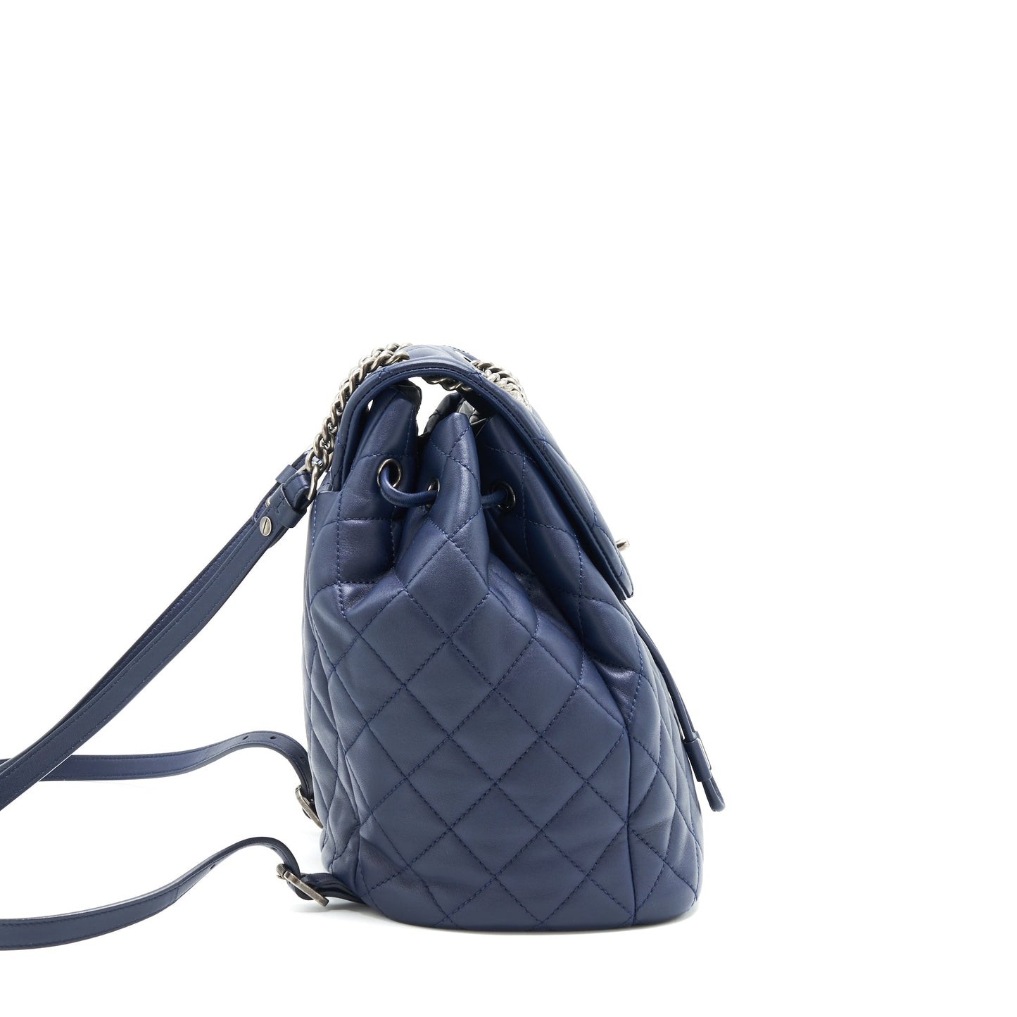Chanel Quilted Backpack Navy Ruthenium SHW Blue