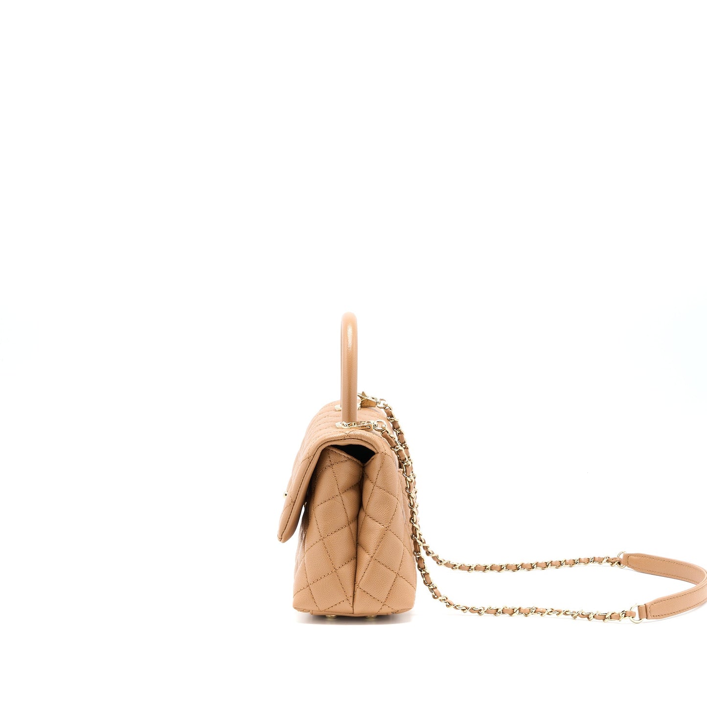 Chanel Coco Handle Caviar GHW Brown Small Handbag