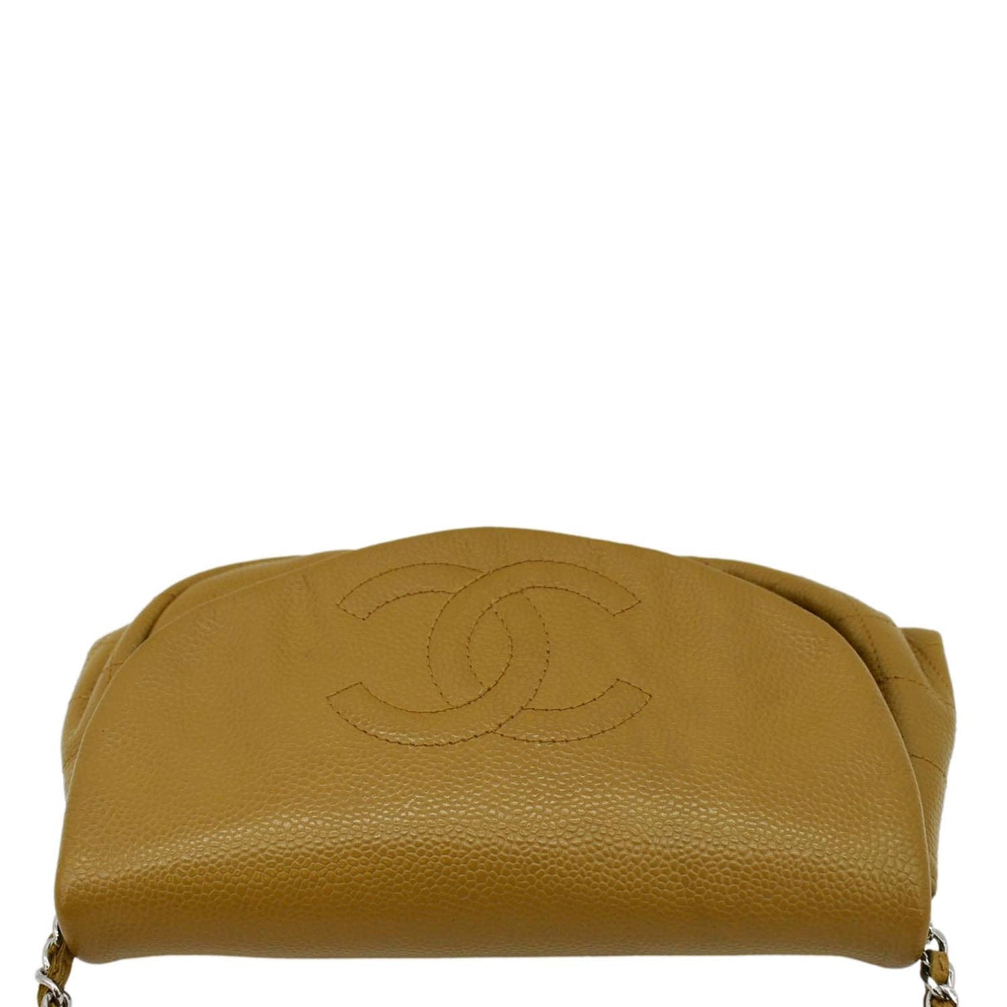 Chanel Half Moon Caviar on Leather Brown Wallet Case