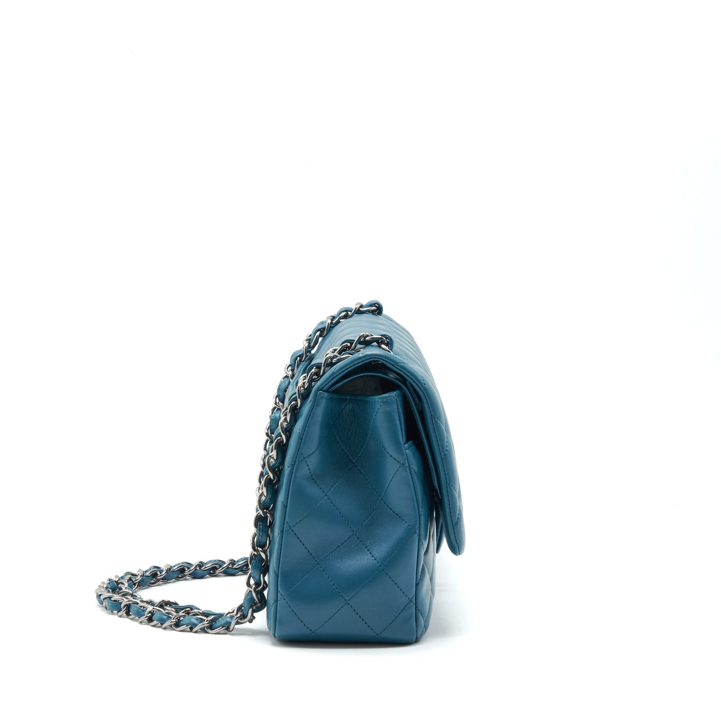 Chanel Jumbo Classic Double Flap Lambskin SHW Green Shoulder Bag