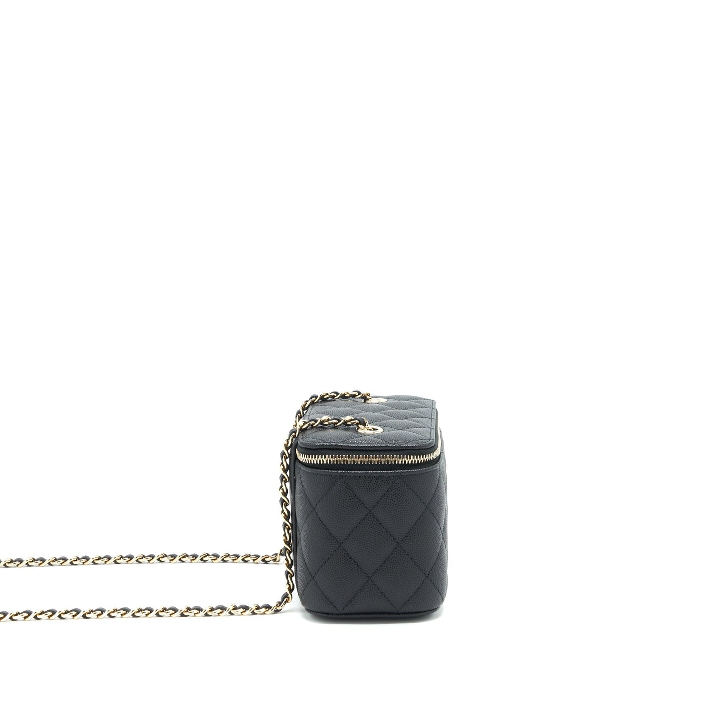 Chanel Caviar Long Vanity LGHW Black Small Handbag