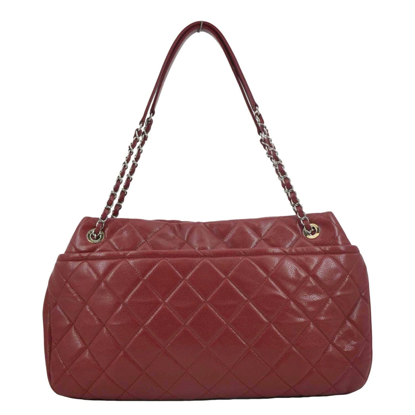 Chanel Timeless CC Soft Quilted Shopping Leather Red Travel Bag