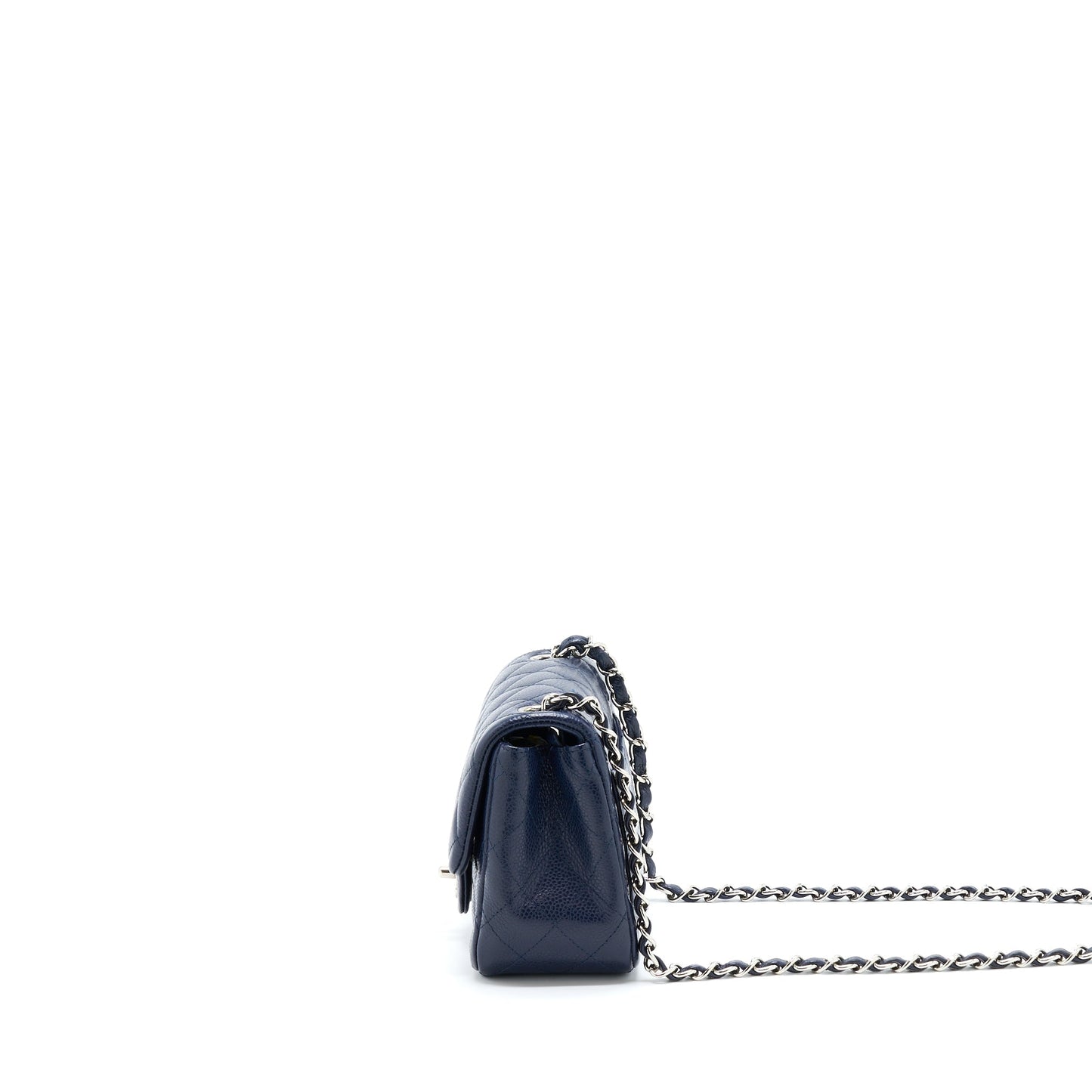 Chanel Square Flap Caviar Navy SHW Shoulder Bag