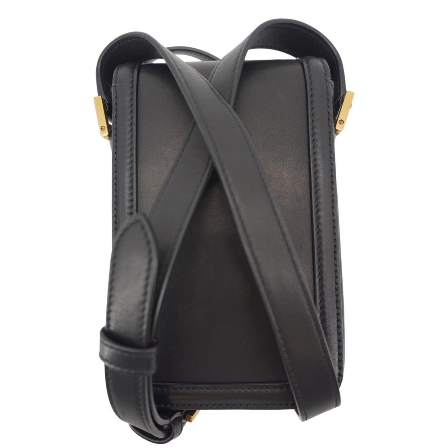 YSL Saint Laurent Yves Solferino Smooth Crossbody Bag Leather Black Mini