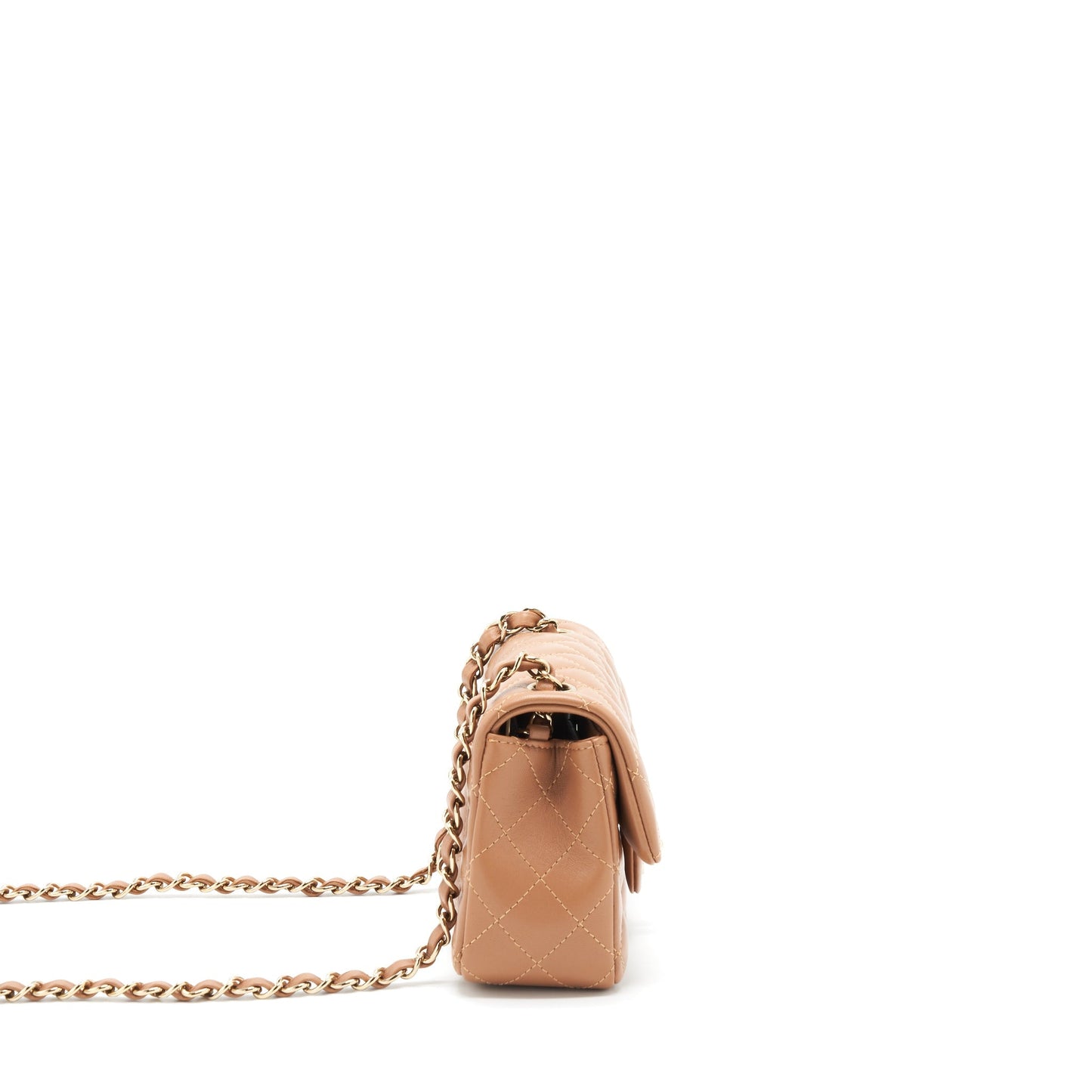 Chanel 22S Rectangular Flap Caramel LGHW Microchip Shoulder Bag