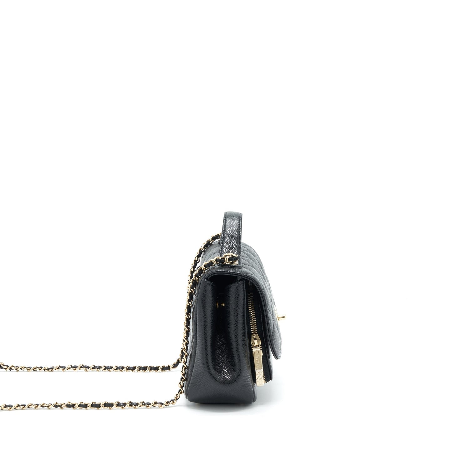 Chanel Business Affinity Caviar LGHW Microchip Black Small Handbag Black Lghwmicrochip