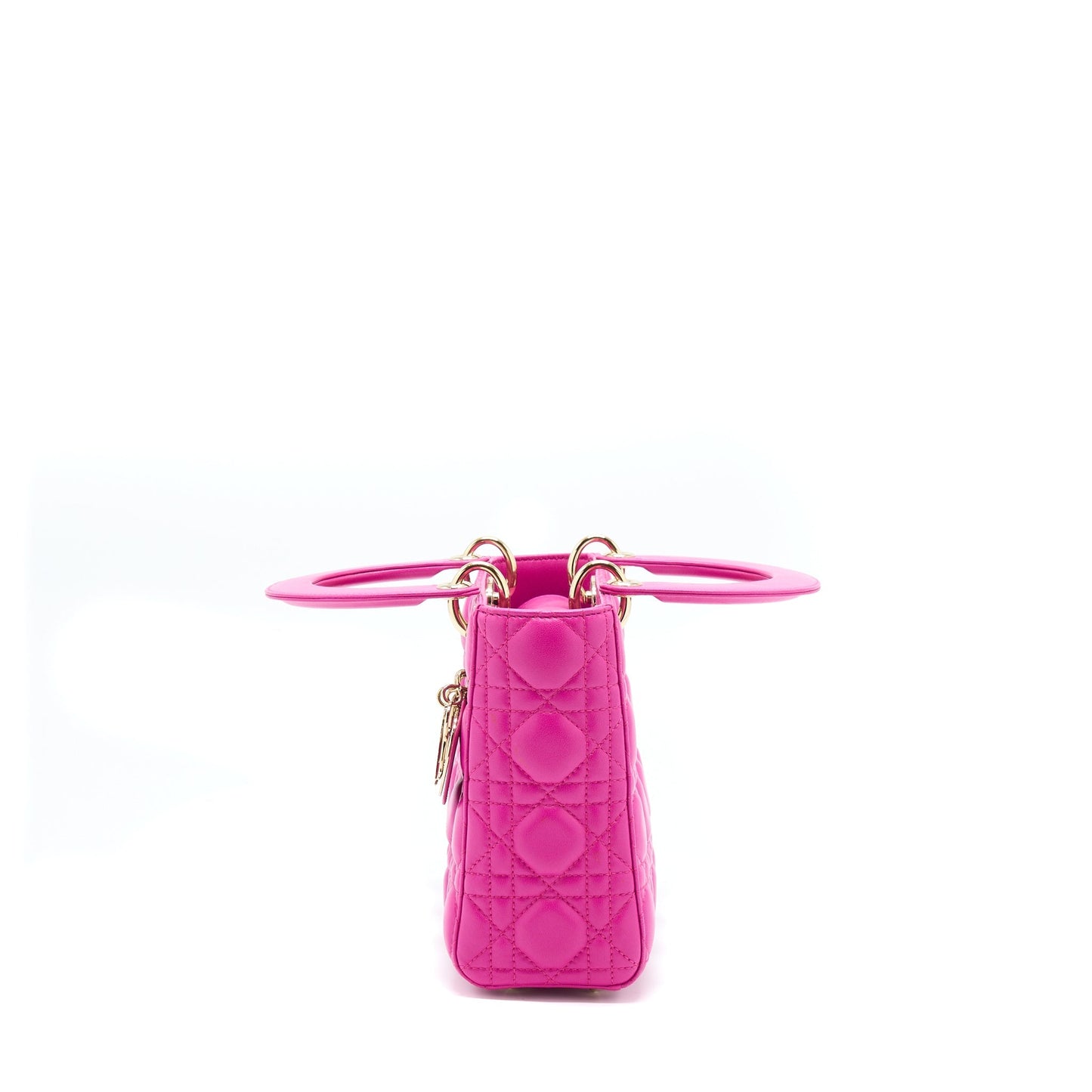Dior Lady Lambskin Handbag Pink Small Travel Bag