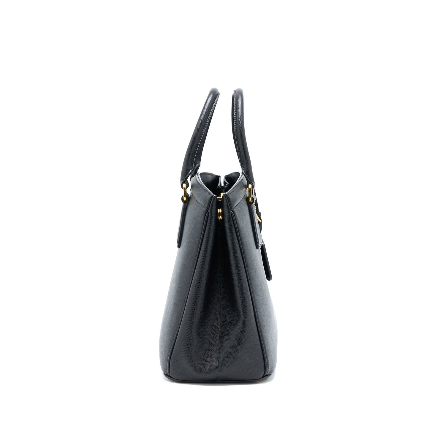 Prada Top Handle Tote Purse Calfskin Handbag Black Tote Bag