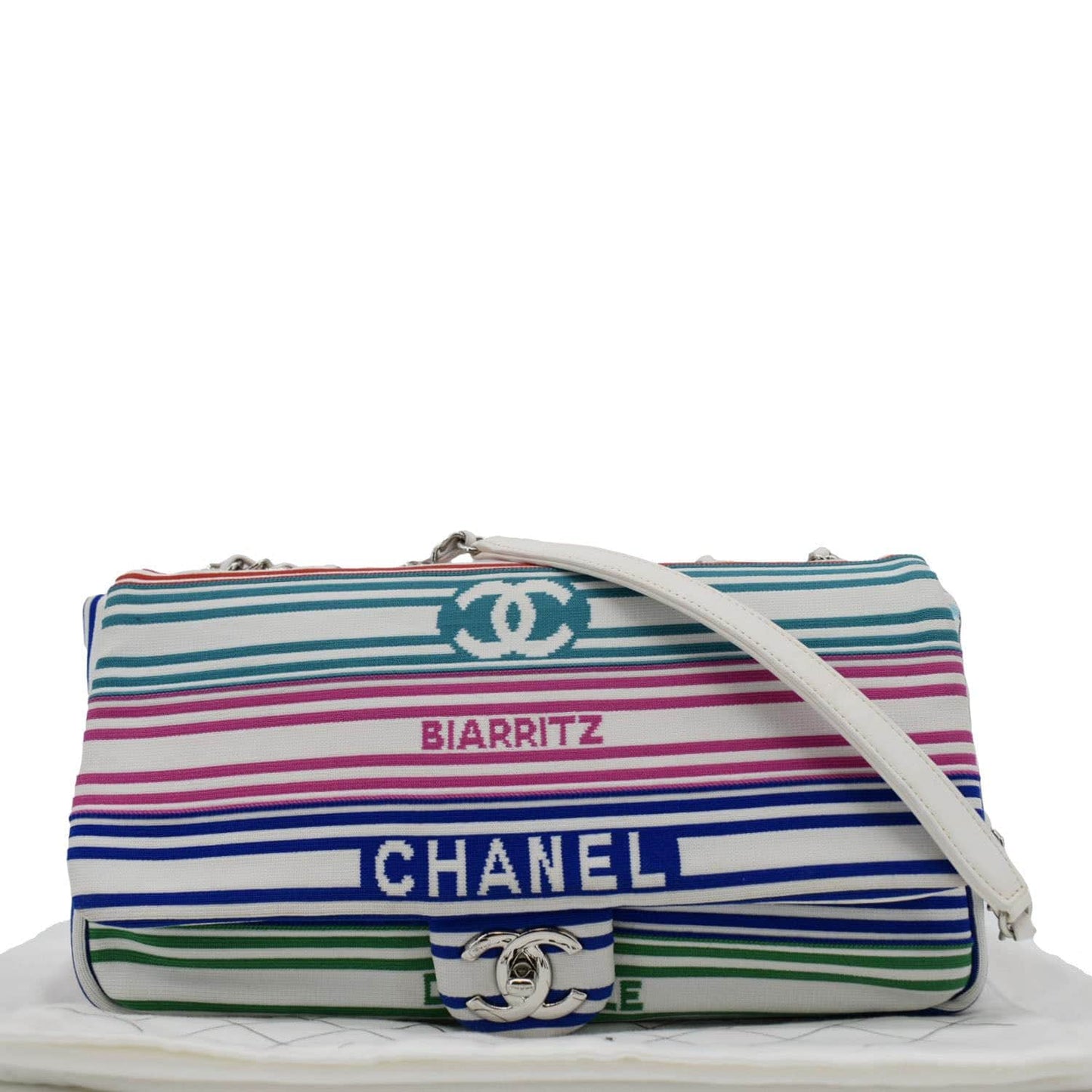 Chanel Venise Biarritz Flap Mixed Fibers Multicolor Travel Bag