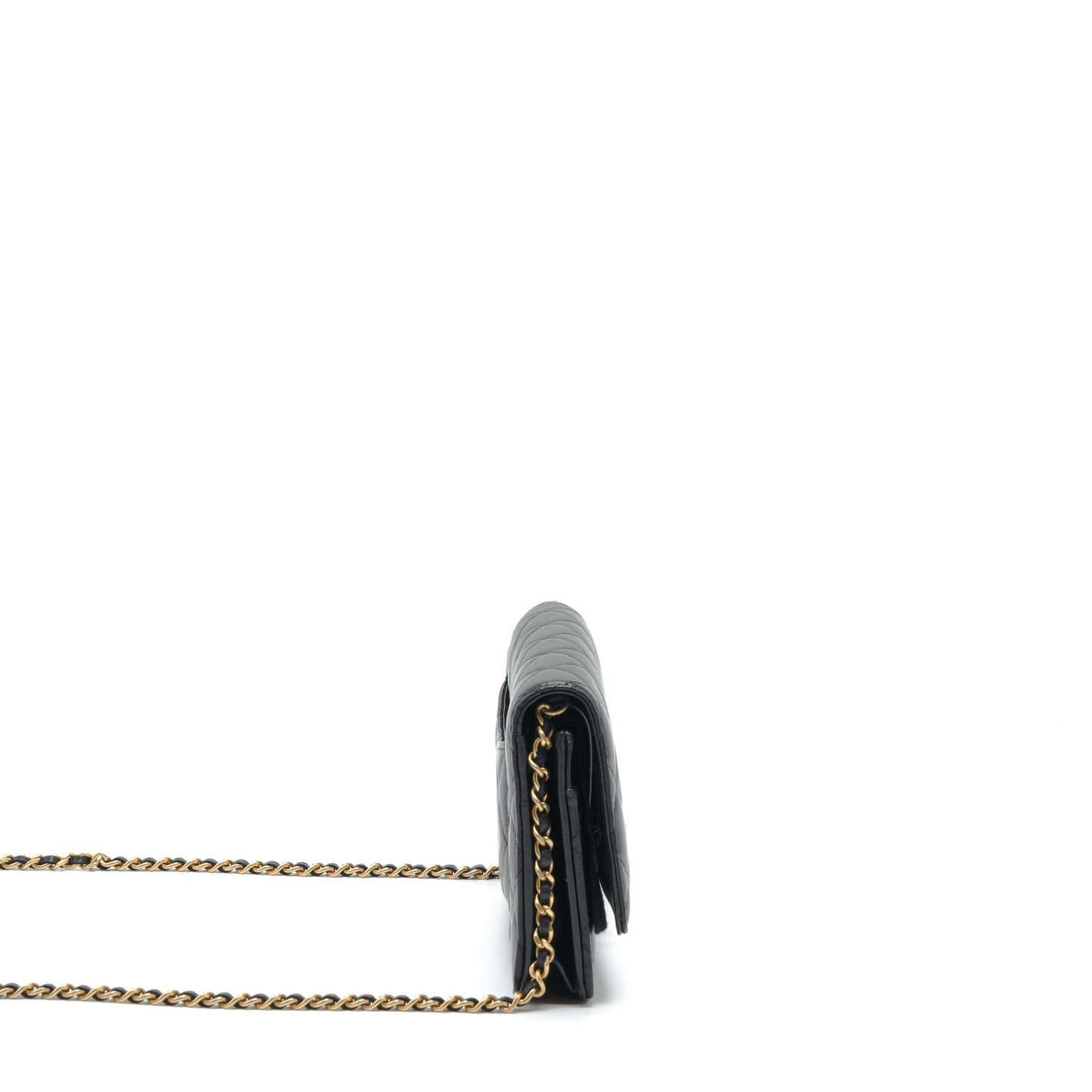Chanel 22S Pearl Crush On Lambskin GHW Black Wallet Case Microchip 1