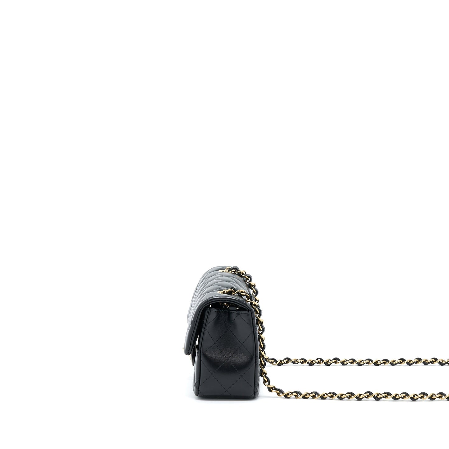 Chanel Rectangular Lambskin LGHW Microchip Black Mini Bag